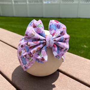 Cooking Rat Headwrap - Baby Bow - Pull Proof - Permanently Sewn - Big Bow - Clip - Messy Bow