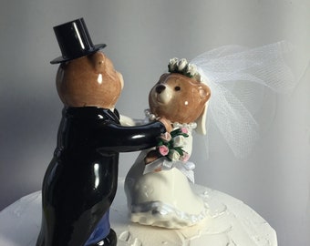Wedding Bear Couple / Bride and Groom Dancing Bear Couple / Dancing Bear Cake Topper