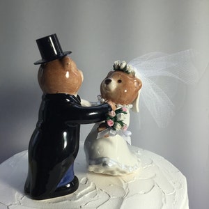 Wedding Bear Couple / Bride and Groom Dancing Bear Couple / Dancing Bear Cake Topper