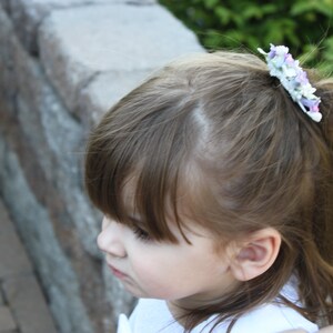 Purple and Ivory Flower Bridal Hair Comb image 2