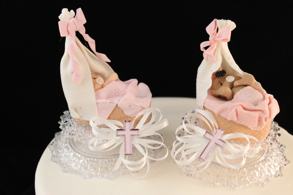 Baby Girl Christening Cake Topper / Baptism Cake Topper / Etsy
