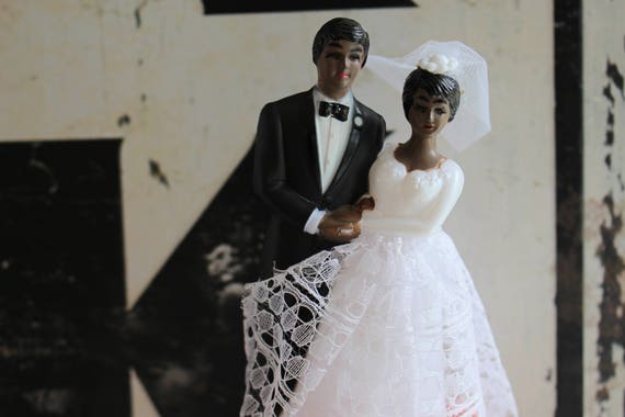 Vintage African American Retro Bride Groom Cake Topper Etsy
