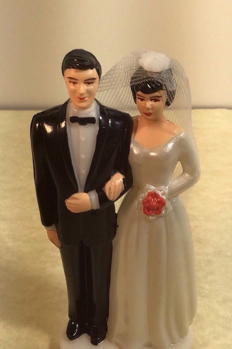 1950's Bride and Groom Cake Topper / 1950's Wedding image 0