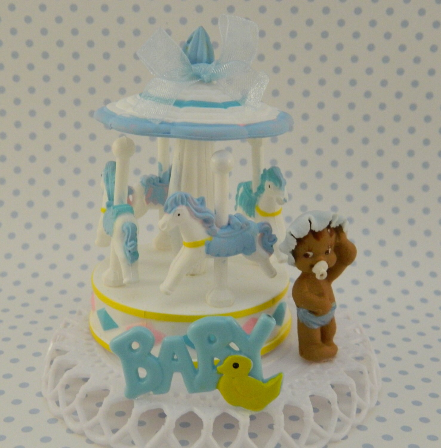 Bebe Garcon Carrousel De Gateau Baby Shower Decoration Etsy