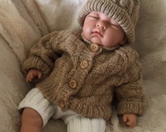 Reborn Knitting Pattern Cardigan Hat Pants and Bootees Instant Download Easy to Knit