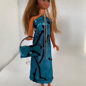 Pippa Magic Doll Clothes &#39;Electric Blue&#39; Dress, Bag outfit, Dawn, Lulu, Doll outfit