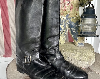 Red Wing Black Leather Engineer Boots Mens 7.5 D | eBay
