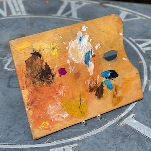 Antique artist palette, nice patina early and hard to find