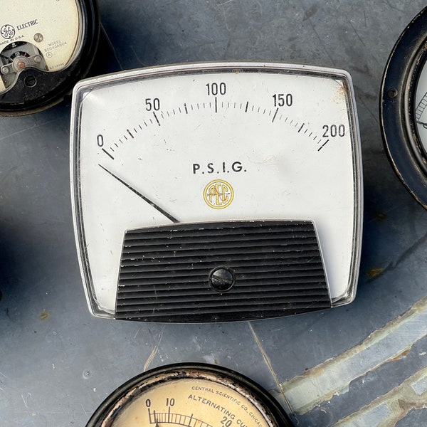 Very cool mid century industrial instrument volt meter beautifully built gauge. MCM sculpture