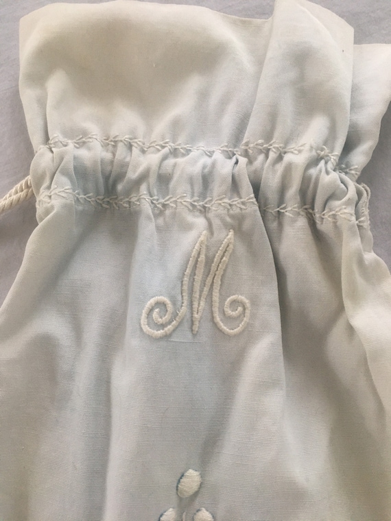 1920s cotton embroidered corset bag