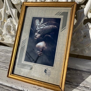 Antique Victorian cabinet card, paired with contemporary fashion photo in antique frame