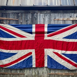 Large antique British Navy flag Union Jack wool about 8’x4’ naval flag