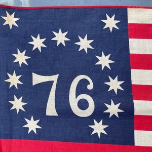 Vintage Bennington flag revolutionary flag Bicentennial perfect size to frame Cotton 11x17