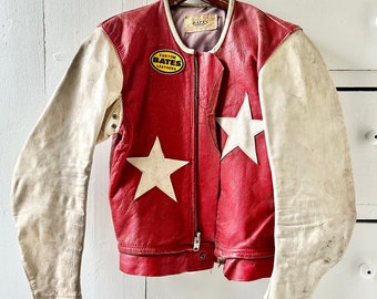 Archival Vintage Custom-made Bates California leather cafe biker jacket / cafe racer motorcycle jacket