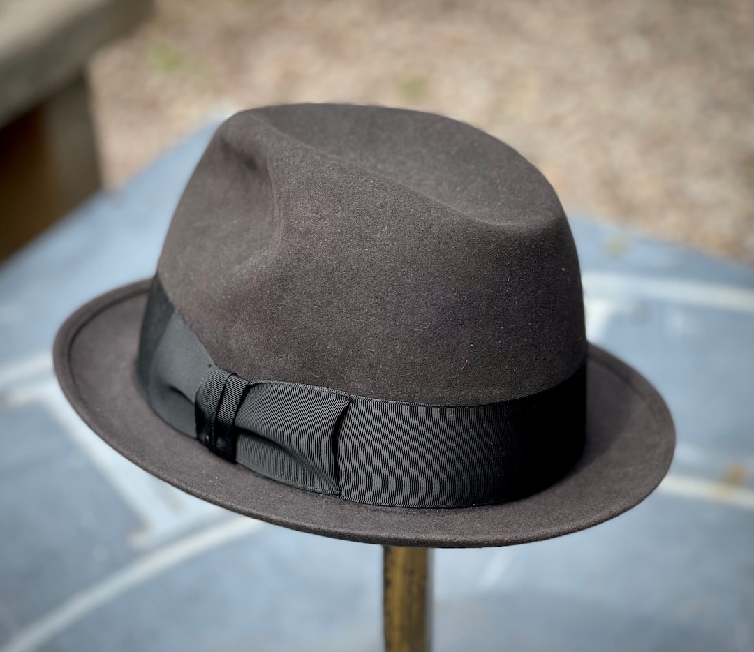 帽子 STENTOR Vintage Fedra Hat STENTOR Vintage Fedra Hat Fedora Vintage Hat Temple Charcoal w