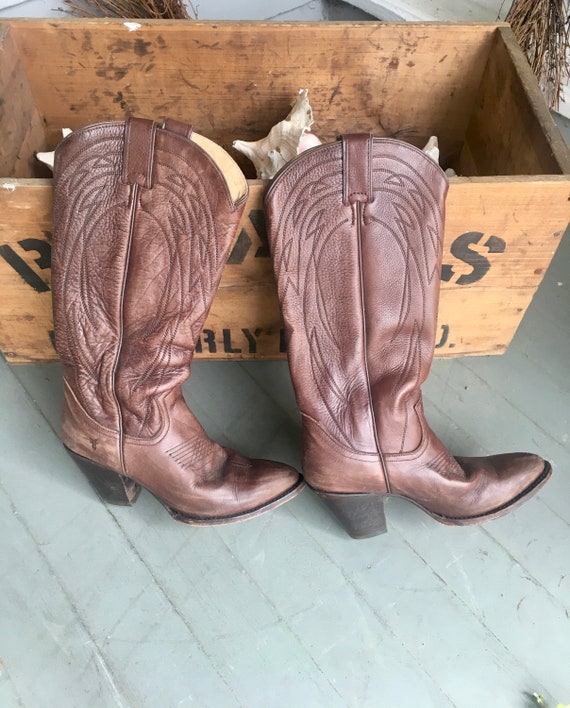Vintage Frye leather cowboy boots / women’s size … - image 3