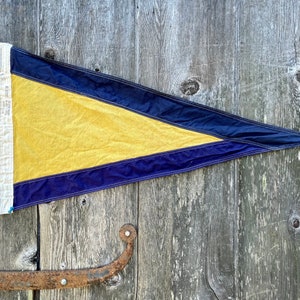 Vintage American nautical signal flag cotton perfect to frame yachting flag blue and yellow