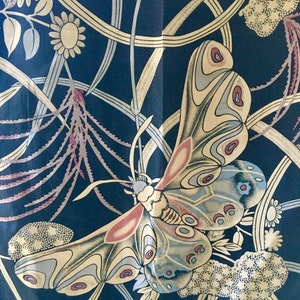 Stunning silk butterfly scarf / extra large 90”x16.5” / Met Museum of Art