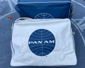 Real Vintage 1970's Travel Bag Pan Am Airline Bag Carry on Bag