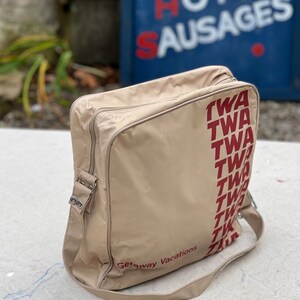 Vintage TWA 1970s travel bag from a collection we just acquired airline tote image 2