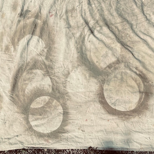 Beautiful authentic Vintage artist drop cloth painters tarp soft cotton canvas photographers backdrop LARGE size.  12’ x 8’