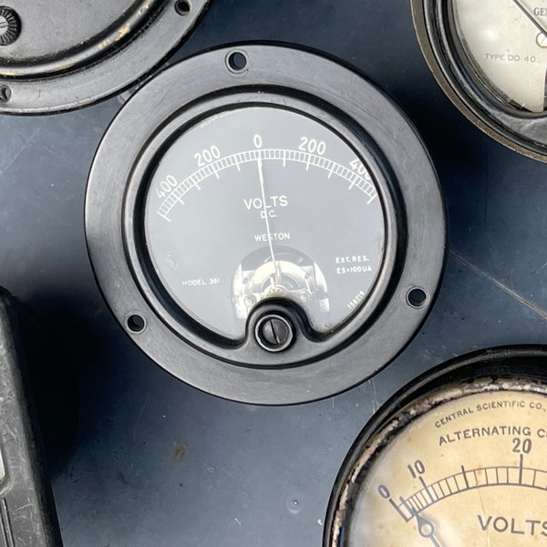 Very cool mid century industrial instrument volt meter beautifully built gauge. MCM sculpture