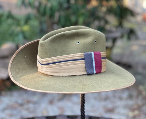 Authentic Australian Slouch hat 1950 royal Air Force RAAF Vintage outback Akubra Etsy