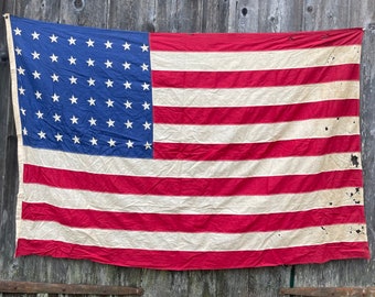 Vintage 48 Star American Flag - Tattered and Distressed- 4 X 6 - Etsy