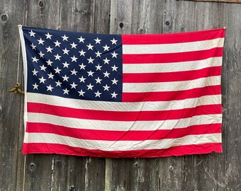 Real Vintage American flag 1960 cotton with original box. 50 stars fast free shipping 3x5