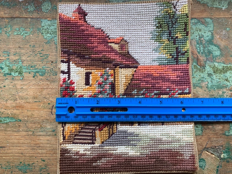 I just love this little needlepoint Home sweet home 1980\u2019s MCM modern house