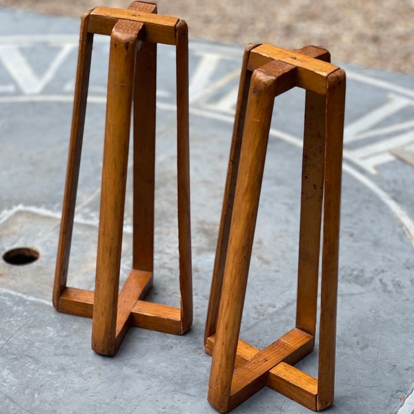 Fantastic and Rare pair of industrial hat stands 1930. Boot inserts