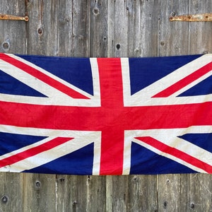 Large real vintage British flag Union Jack nautical flag heavy cotton naval flag 3x6