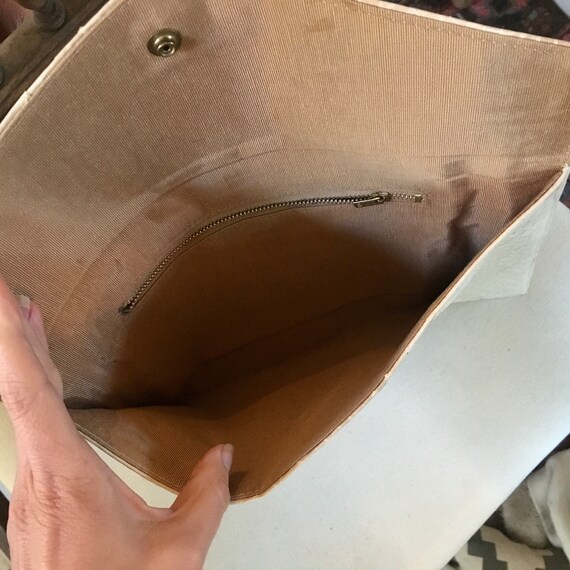 Fantastic Vintage 1970s leather clutch snakeskin … - image 4