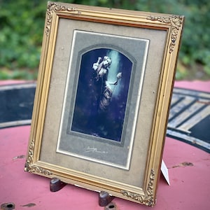Antique Victorian cabinet card, paired with contemporary fashion photo in antique frame