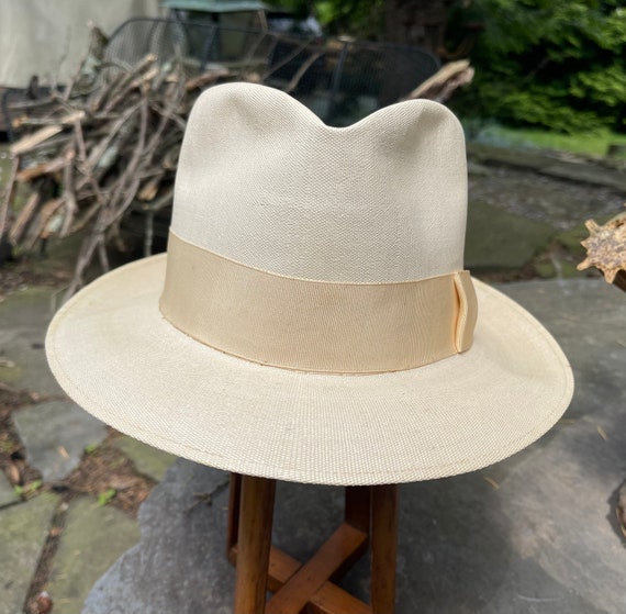 1940 Vintage straw hat Panama summer festival hat… - image 4