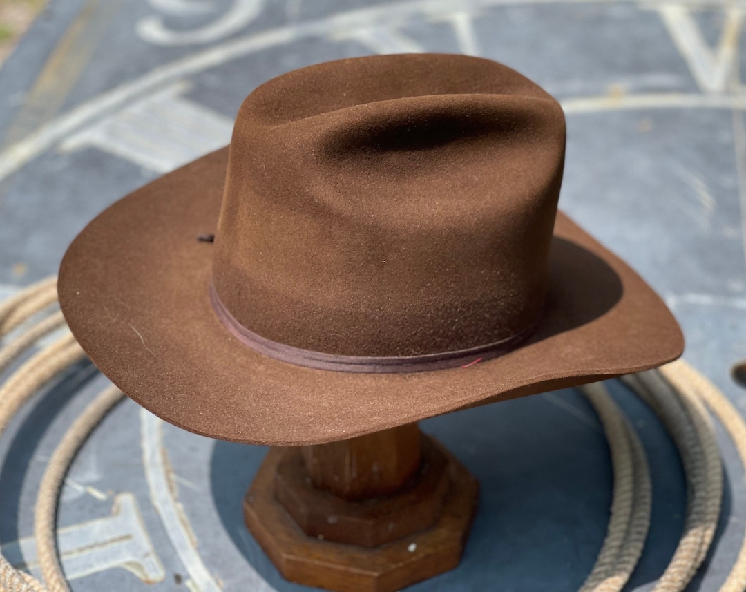 Chapeau Cowboy Stetson 5x Castor Marron - Taille 6 7/8 - Western USA