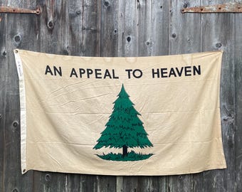 Scarce! Authentic Vintage American revolutionary flag Bicentennial 1976 An Appeal to Heaven 3x5
