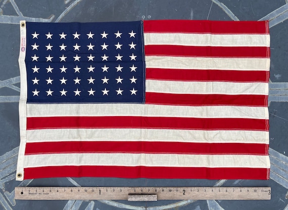 vintage USA flag 48star 星条旗 ヴィンテージ NICE Vintage American Flag 48 Star Cotton 2'x3' Embroidered Stars