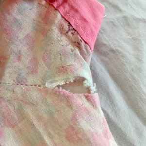 Vintage 1930s-1940s soft cotton handmade pale pink floral housedress sundress shift dress dustbowl era dress image 9