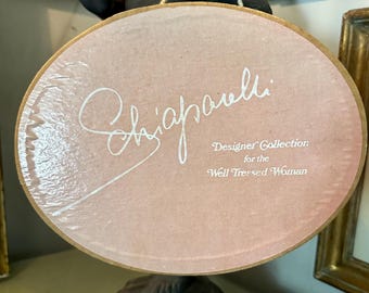 Authentic vintage 1950s iconic pink Schiaparelli designer hat box with original cord handle Philadelphia label, no hat, very clean interior