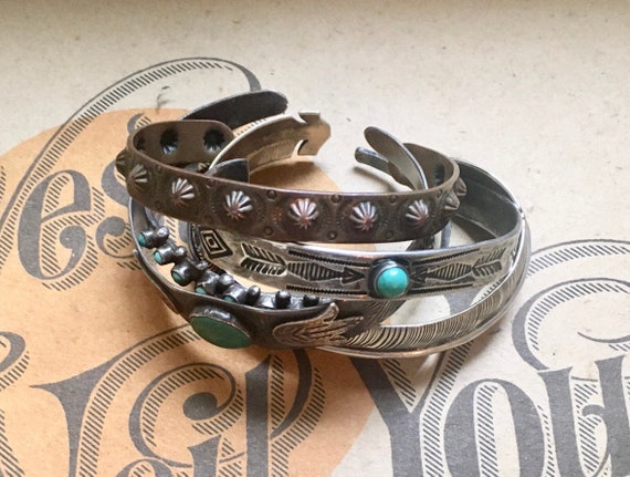 Petite 1960s copper bracelet /Native American / t… - image 1