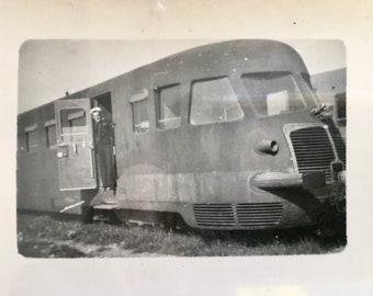 Original found photograph of handsome military navy servicemen in a train circa 1940s