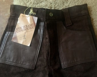 Vtg 60s 70s East West Musical Instruments Brown Suede Leather