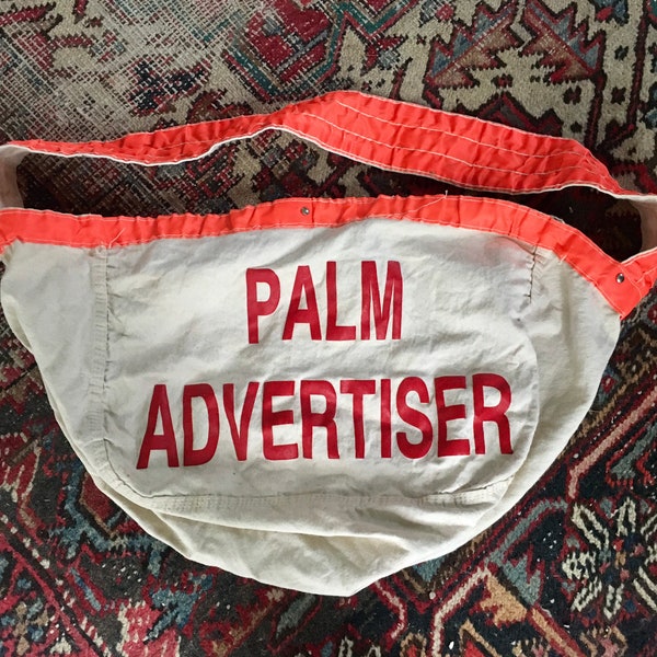 Vintage Newspaper Bag / Palm Advertiser newsboy bag palm beach