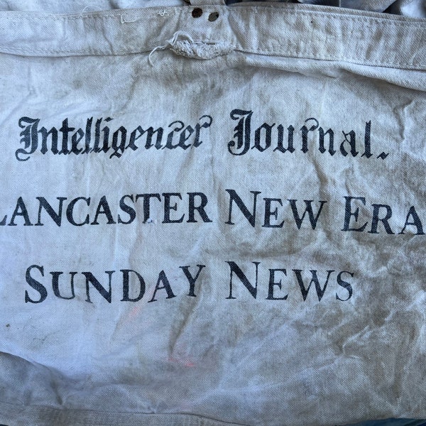 Vintage Newspaper Bag newsboy bag rare double with padded shoulders Lancaster