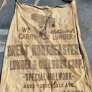 Vintage 1940 work apron artist smock cotton hardware apron philly