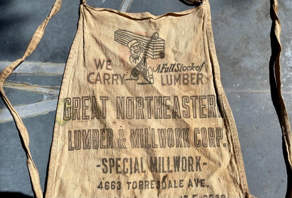 Vintage 1940 work apron artist smock cotton hardw… - image 1