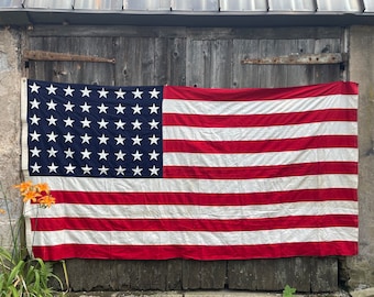 Antique 48 Star American Flag Mid Century 40s 1950s Wwii