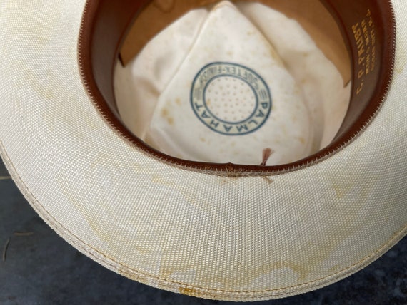 1940 Vintage straw hat Panama summer festival hat… - image 8