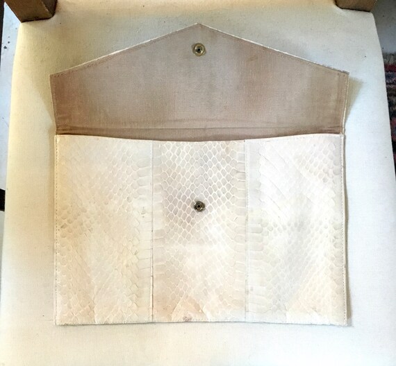 1970s large snakeskin Python envelope purse - Gem